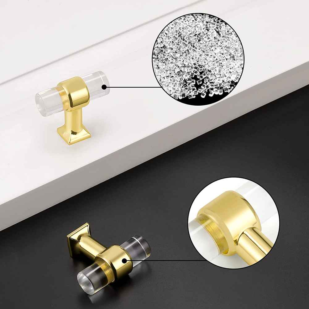 1.57-in. x 1.5-in. Acrylic-zinc Alloy Cabinet Knob In Gold