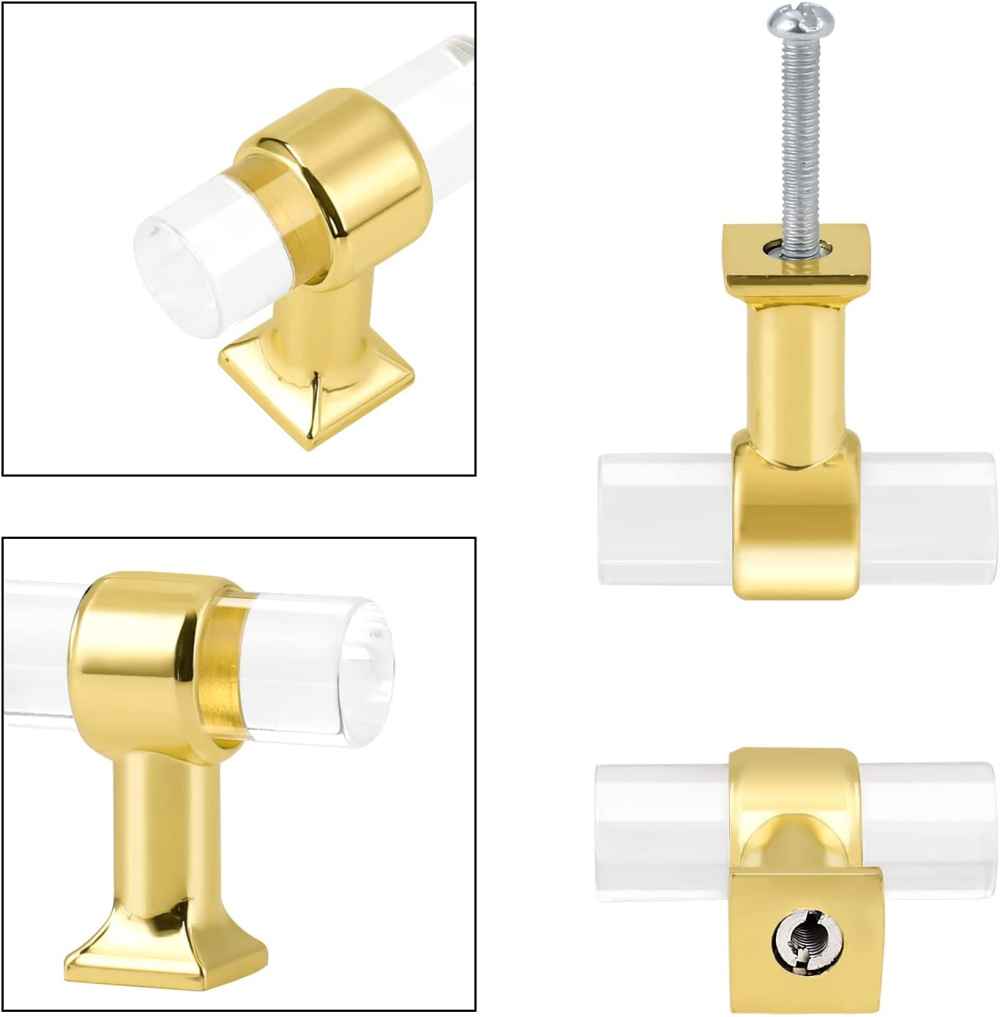 1.57-in. x 1.5-in. Acrylic-zinc Alloy Cabinet Knob In Gold