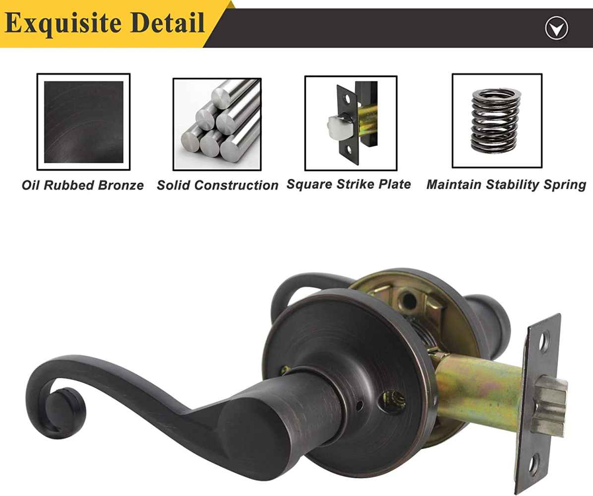 2.5-in. x 0.03-in. Zinc Alloy Door Lock In Oil Rubbed Bronze