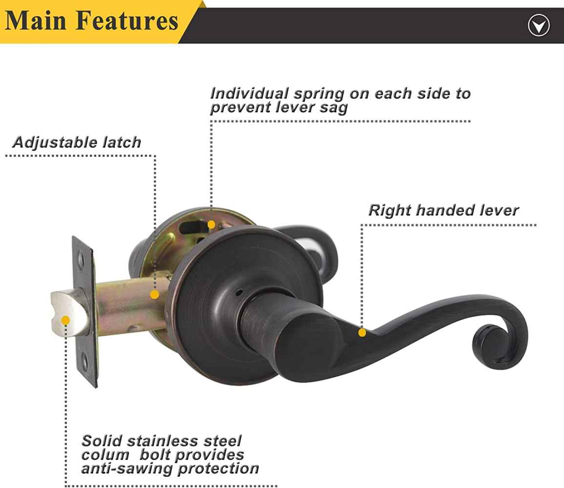 2.5-in. x 0.03-in. Zinc Alloy Door Lock In Oil Rubbed Bronze