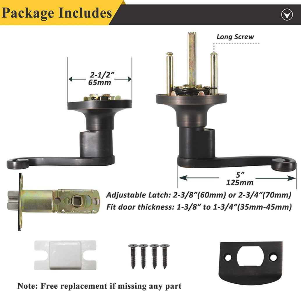 2.5-in. x 0.03-in. Zinc Alloy Door Lock In Oil Rubbed Bronze