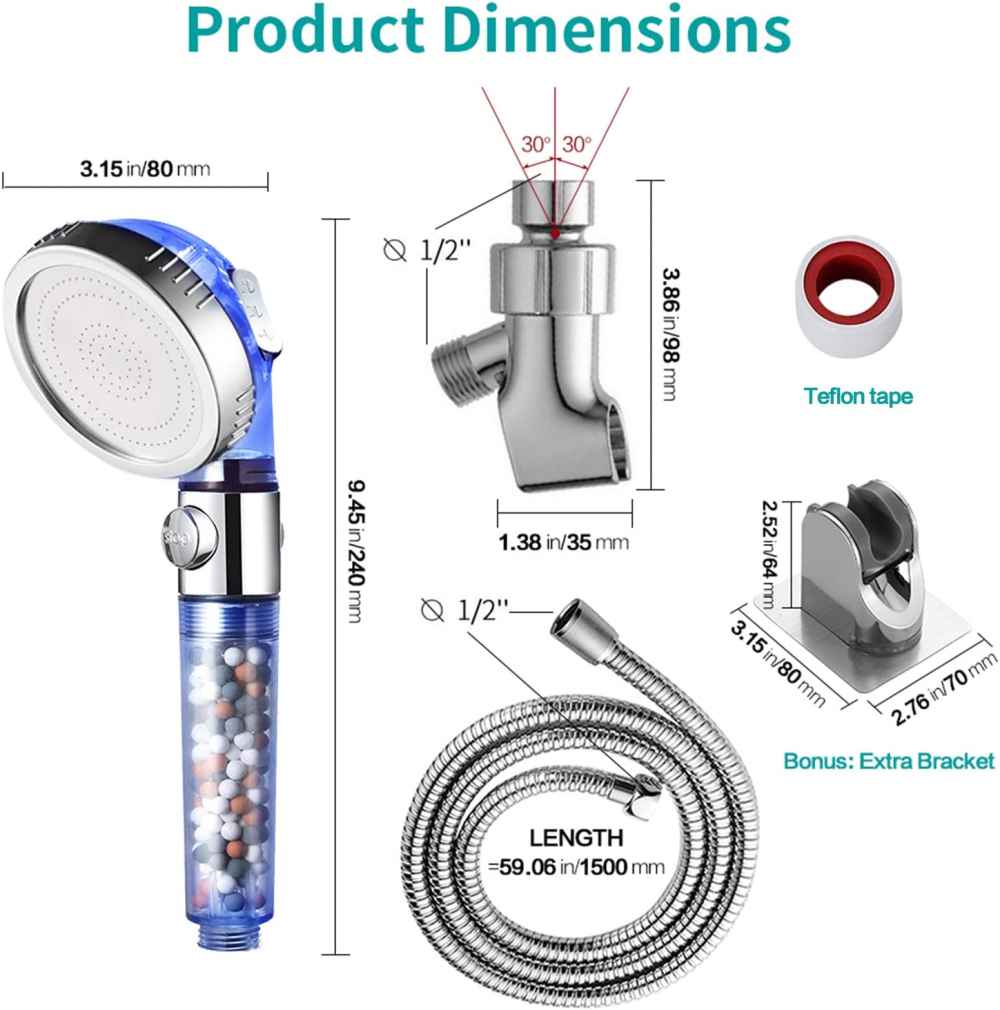 Chrome Wall Mount Stainless Steel Round Shower Head