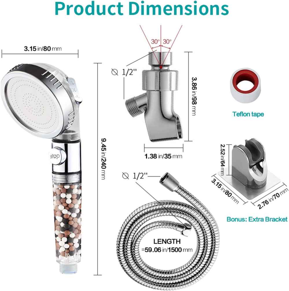 Chrome Wall Mount Stainless Steel Round Shower Head