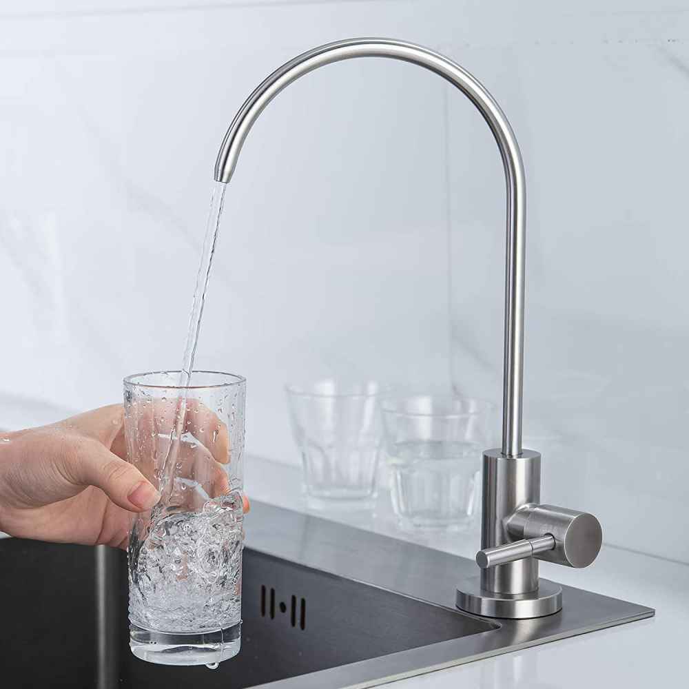 1 Hole Brushed Kitchen Sink Faucet Brushed Nickel Stainless Steel