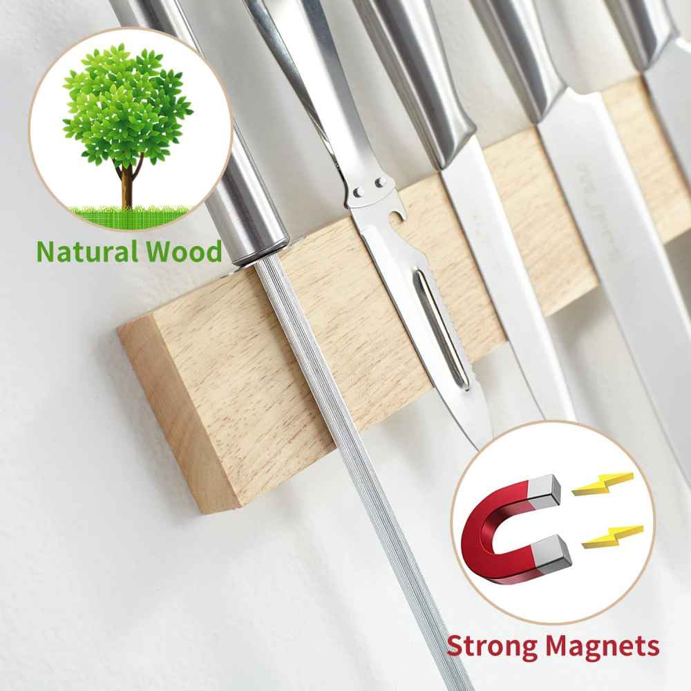 15.7-in. x 2.36-in. Wood Wall Mount Knife Holder In Wood