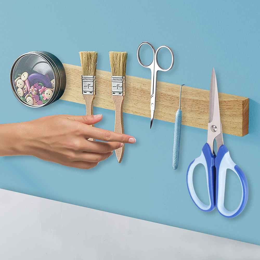 15.7-in. x 2.36-in. Wood Wall Mount Knife Holder In Wood
