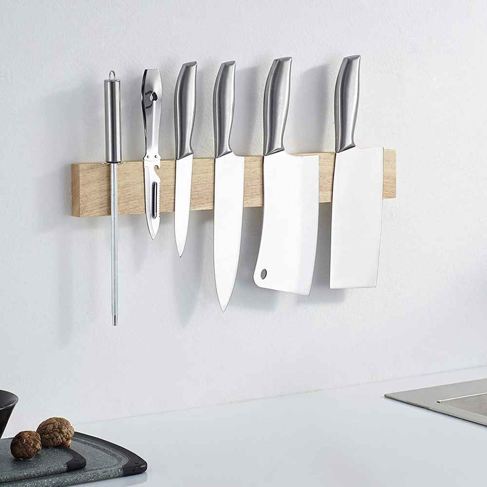 15.7-in. x 2.36-in. Wood Wall Mount Knife Holder In Wood