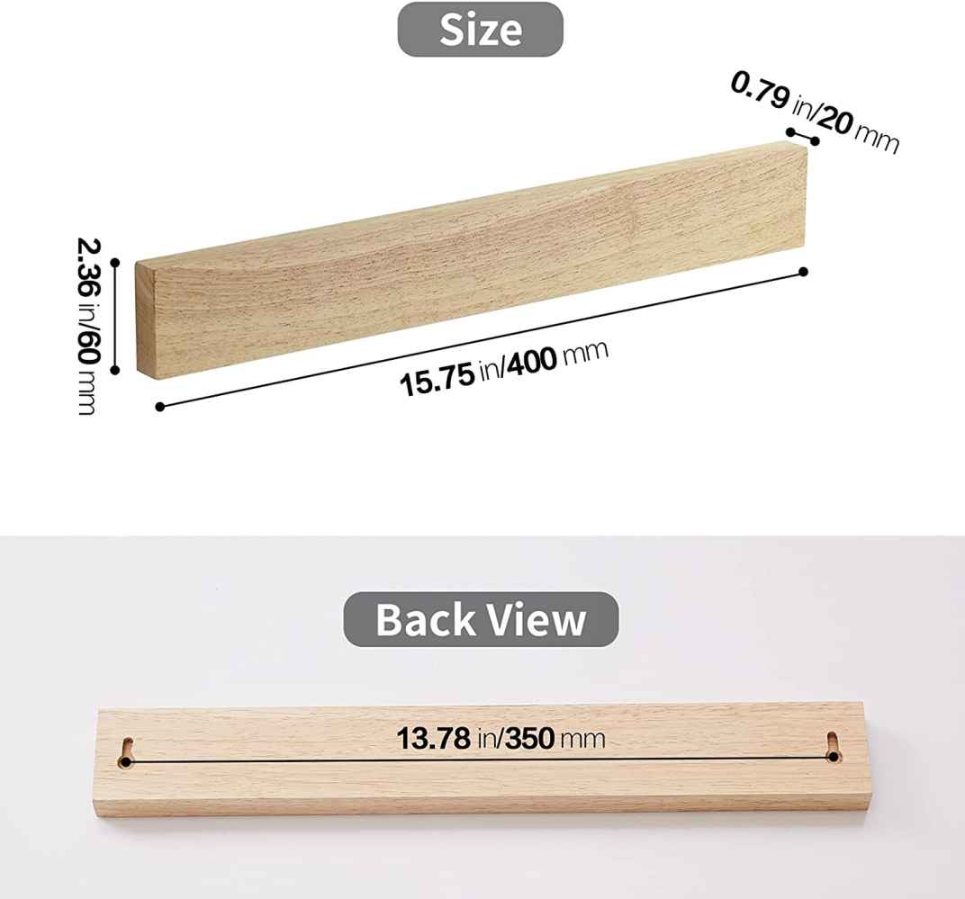 15.7-in. x 2.36-in. Wood Wall Mount Knife Holder In Wood