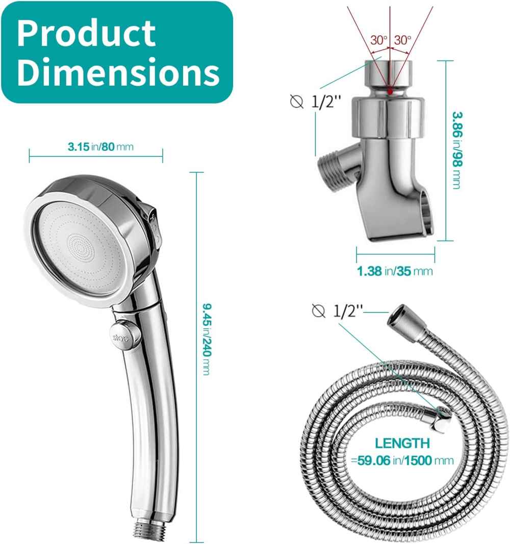 Chrome Wall Mount Stainless Steel Round Shower Head