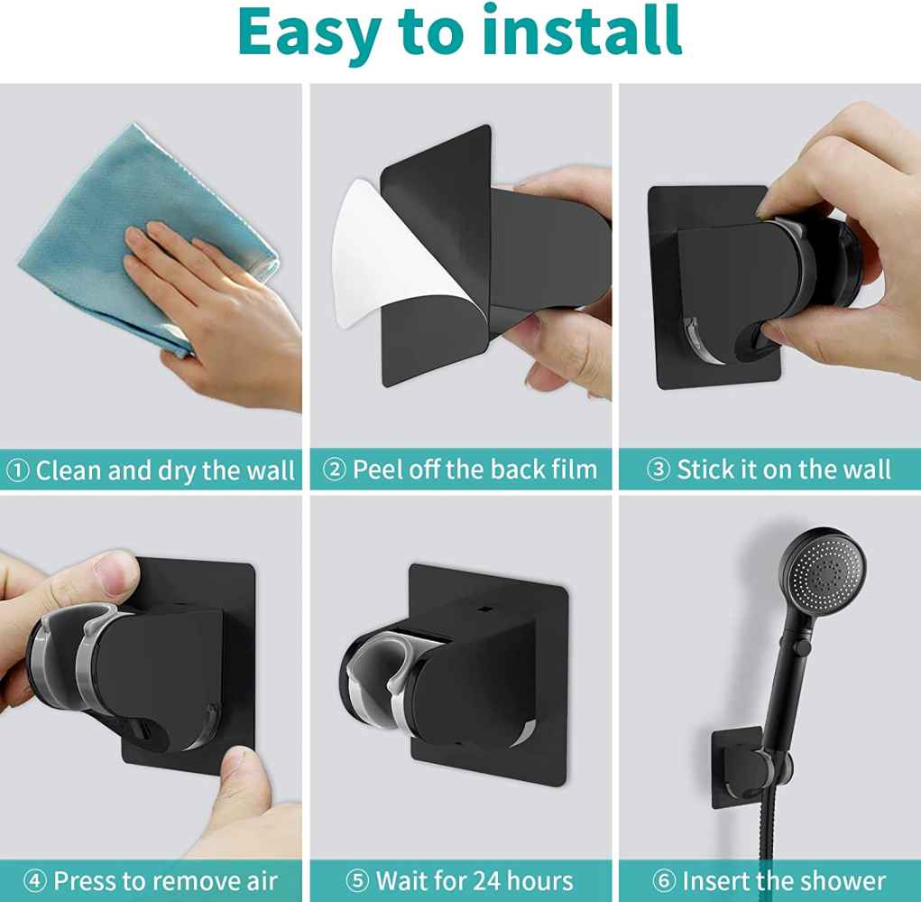 ABS Wall Mount Square Shower Head Holder