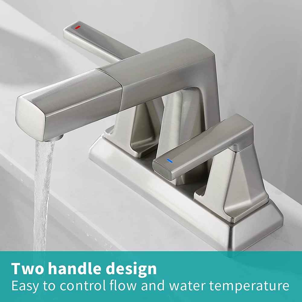 3H4-in. Brushed Bathroom Sink Faucet Brushed Nickel Stainless Steel