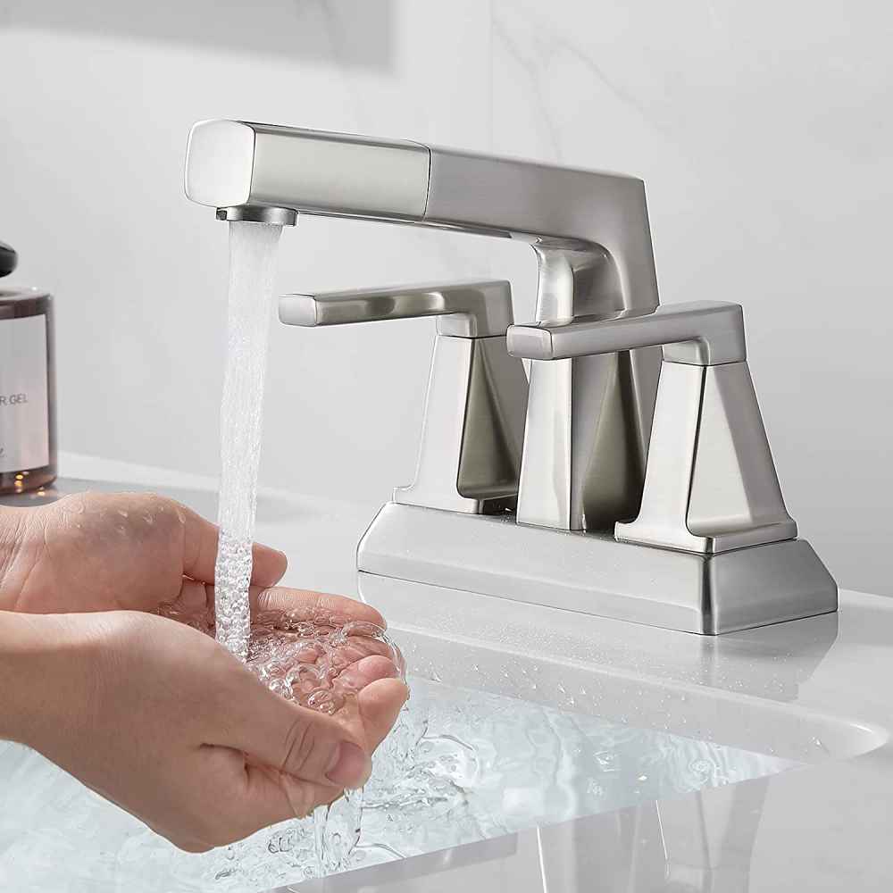 3H4-in. Brushed Bathroom Sink Faucet Brushed Nickel Stainless Steel
