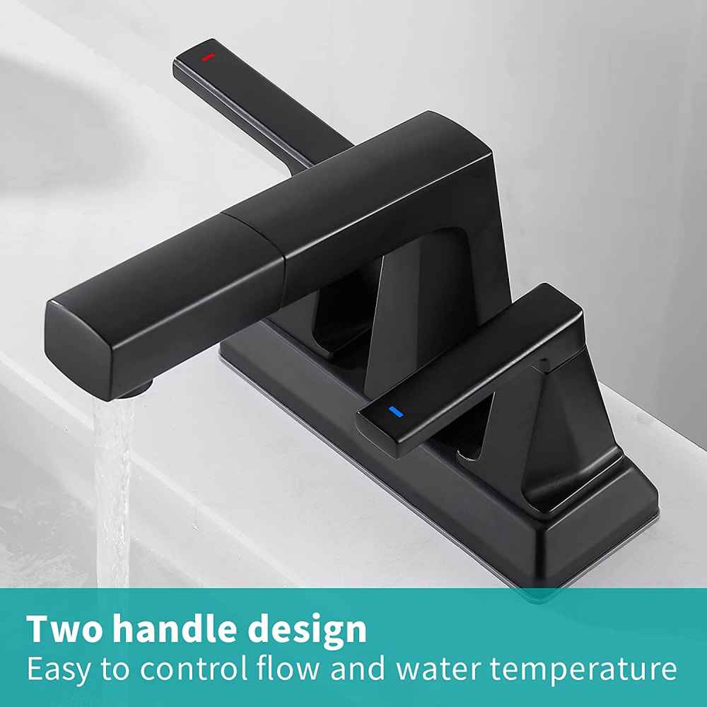 3H4-in. Matte Bathroom Sink Faucet Black Stainless Steel