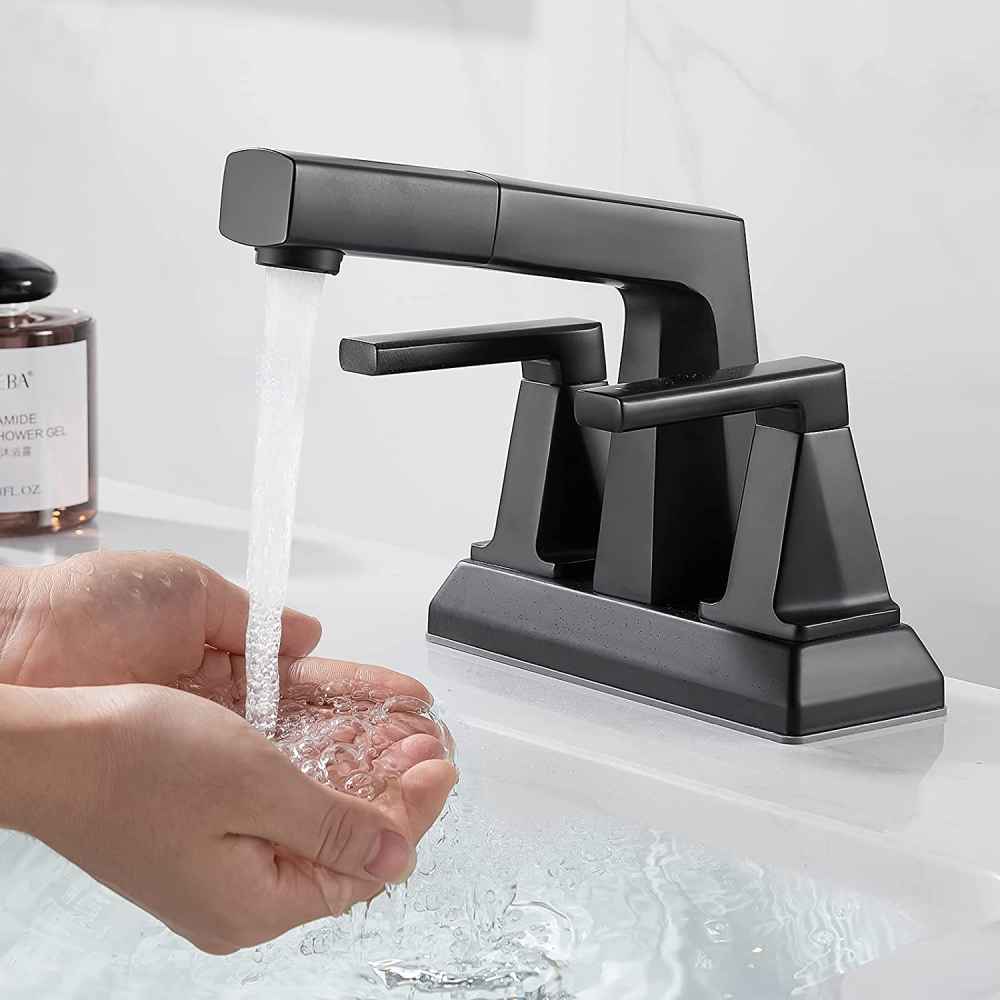 3H4-in. Matte Bathroom Sink Faucet Black Stainless Steel