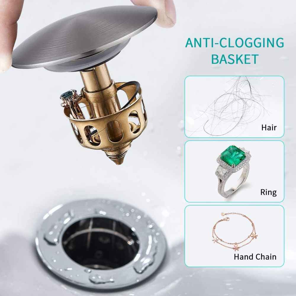 2.59 in. x 2.59 in. Yes Overflow Bathroom Sink Drain Brushed Nickel Stainless Steel
