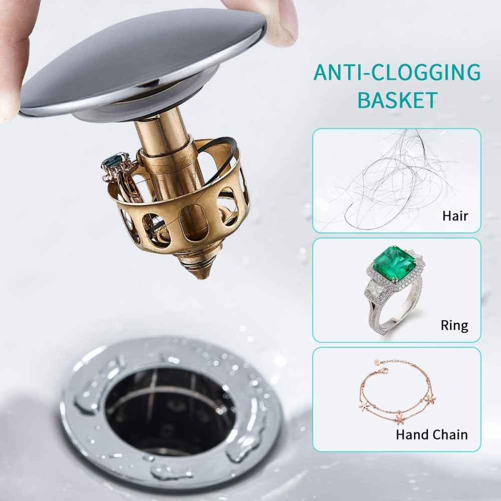 2.59 in. x 2.59 in. Yes Overflow Bathroom Sink Drain Chrome Stainless Steel