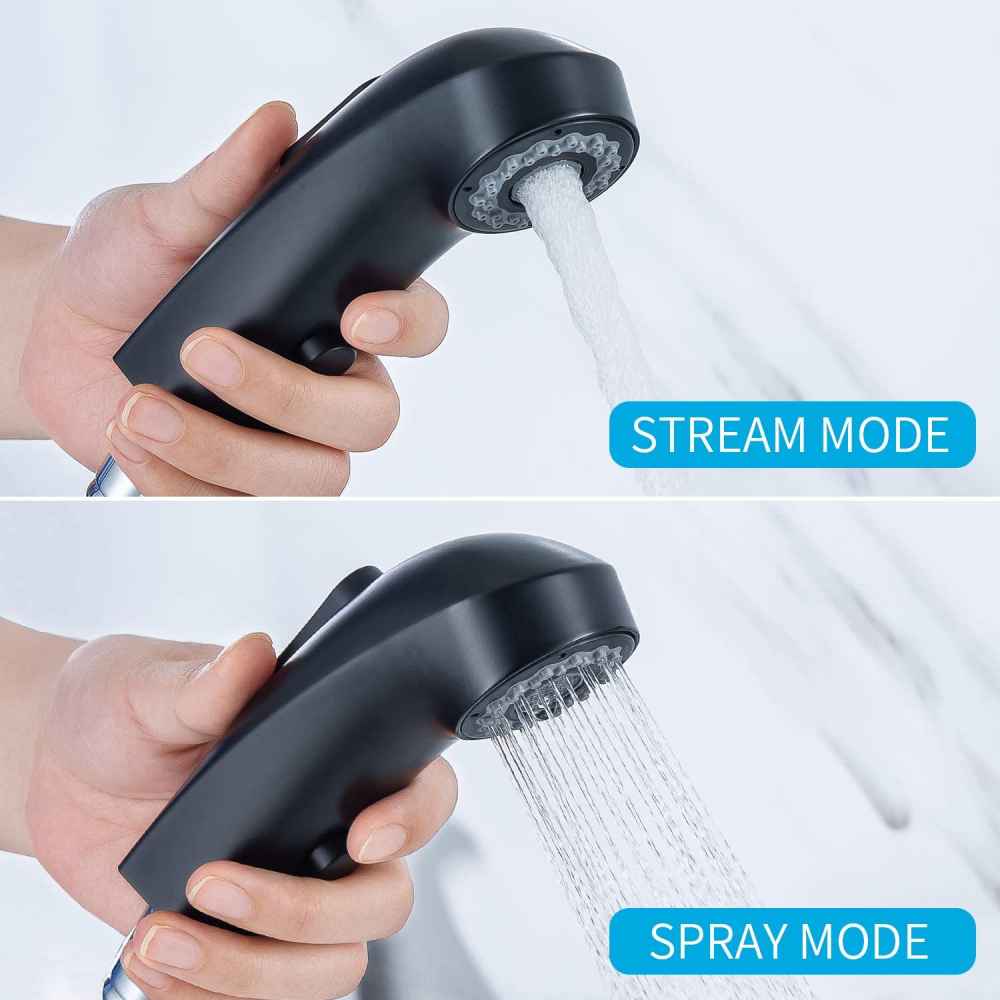 1 Hole Matte Bathroom Sink Faucet Black Stainless Steel
