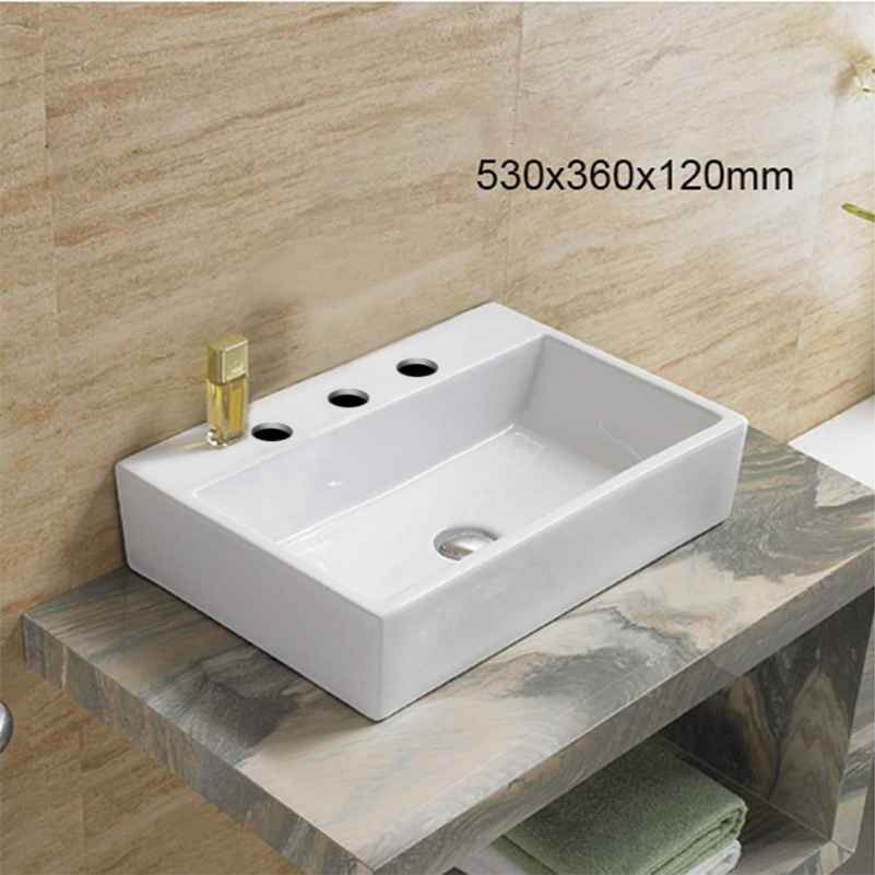 20.9-in. x 14.2-in. Rectangle Bathroom Vessel Sink White Enamel Glaze