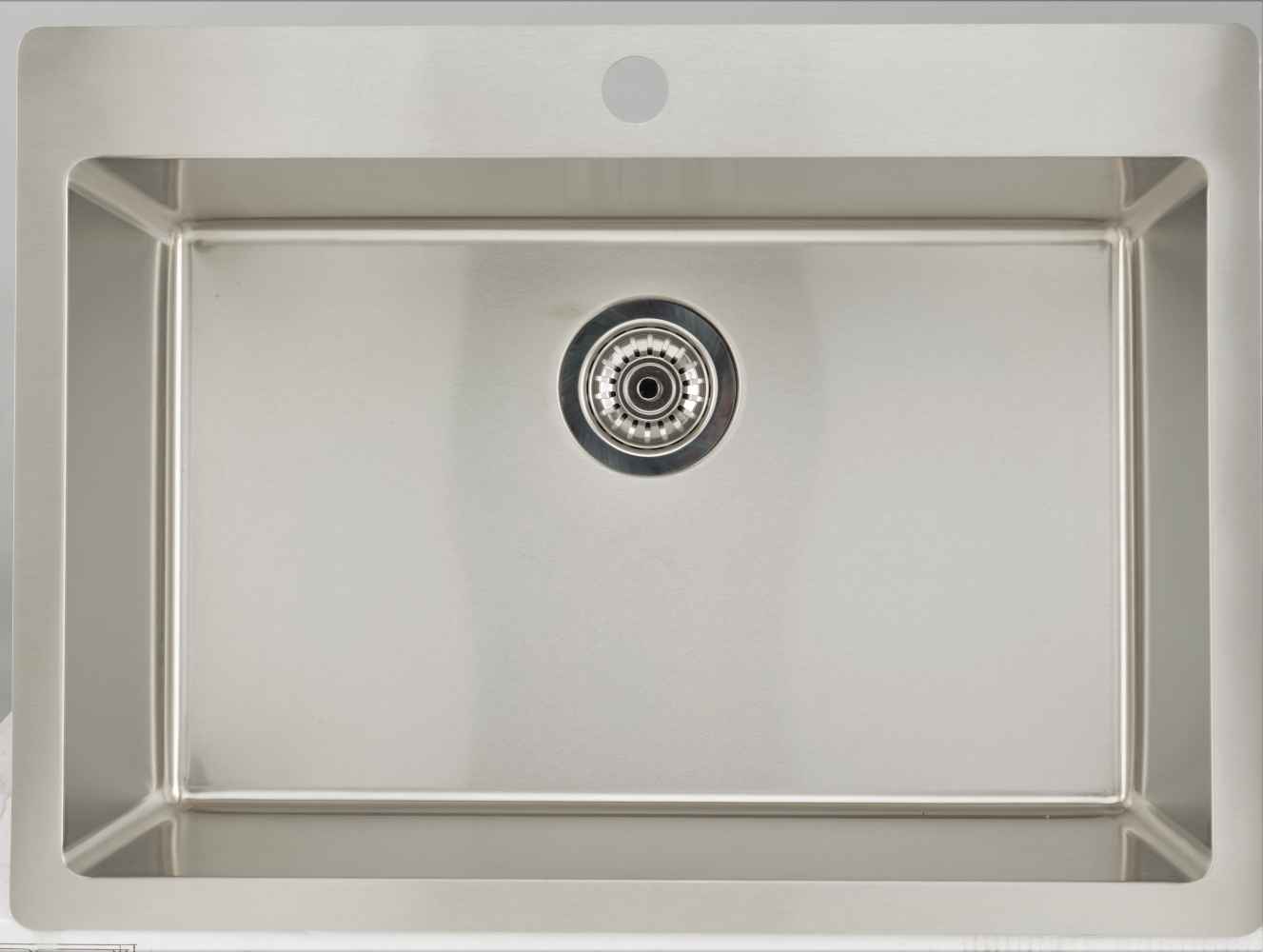 25-in. W CSA Approved Chrome Laundry Sink With 1 Bowl And 16 Gauge