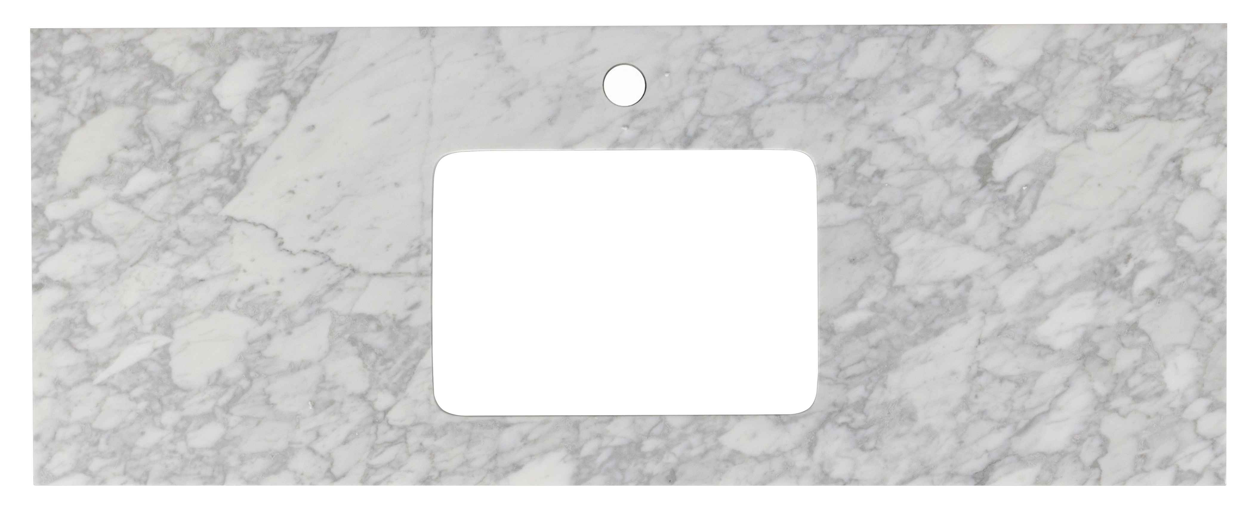 47.5-in. W 18.25-in. D Stone Top In Bianca Carara Color For 1 Hole Faucet