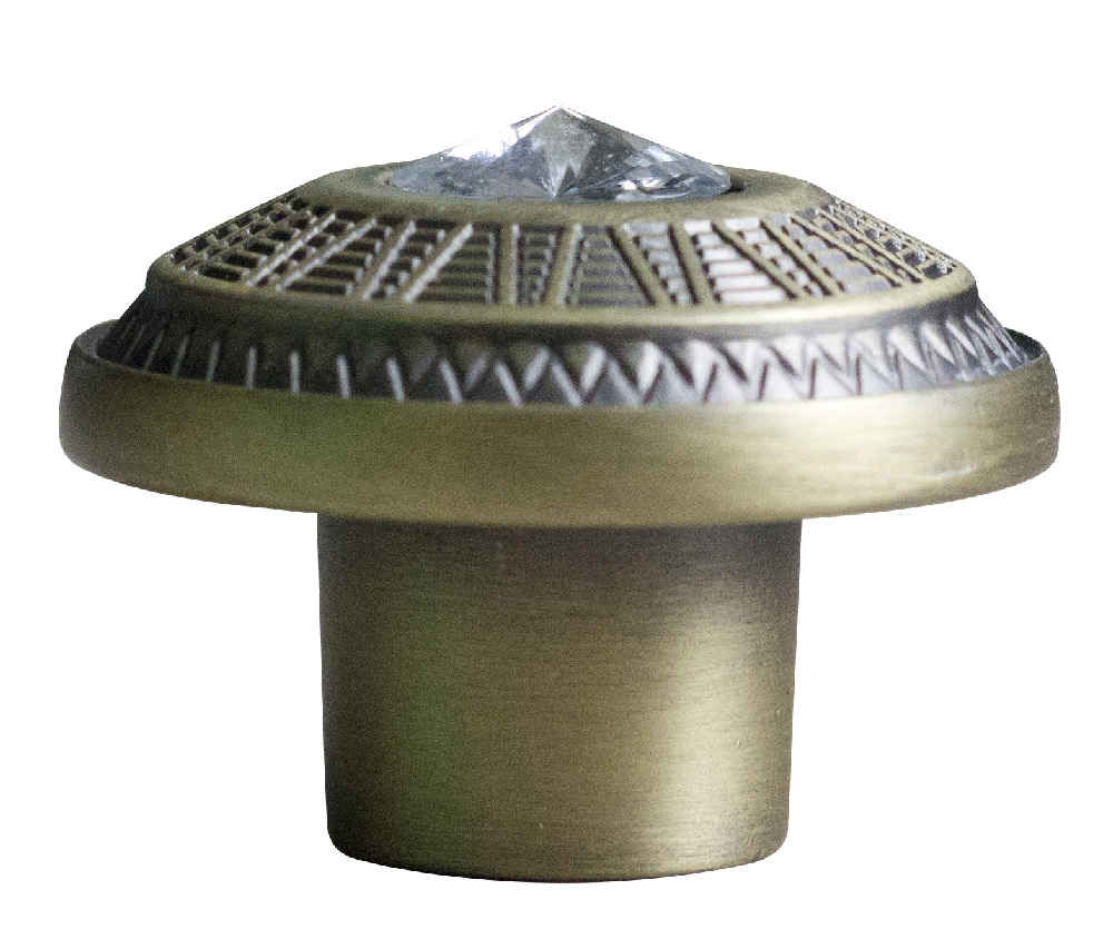 1.25-in. x 1.25-in. Stainless Steel Cabinet Knob In Antique Brass