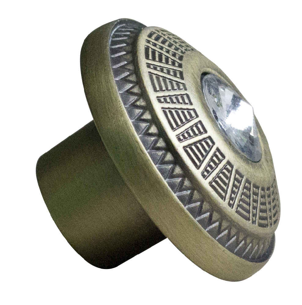 1.25-in. x 1.25-in. Stainless Steel Cabinet Knob In Antique Brass
