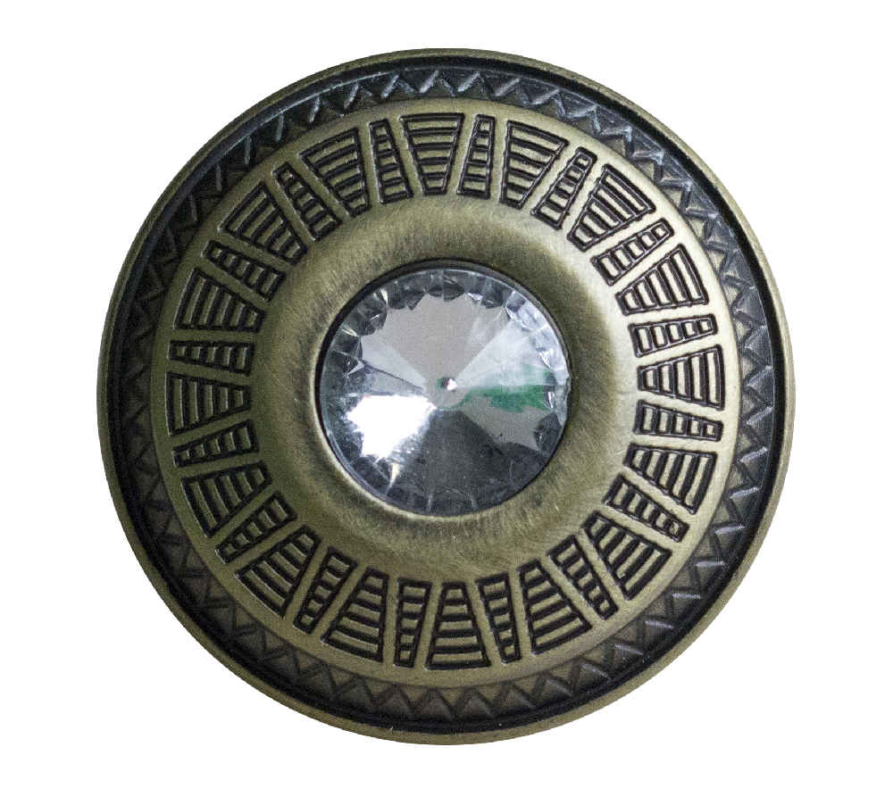 1.25-in. x 1.25-in. Stainless Steel Cabinet Knob In Antique Brass