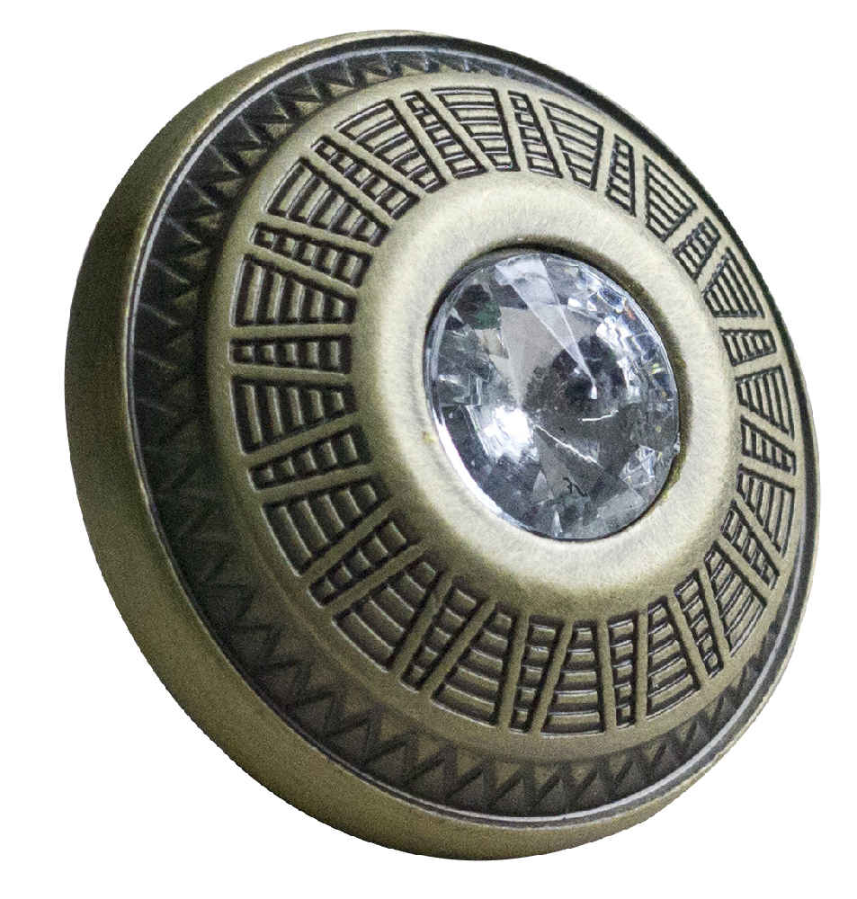 1.25-in. x 1.25-in. Stainless Steel  Cabinet Knob In Antique Brass