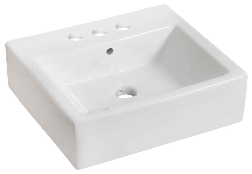 21-in. x 16.5-in. Rectangle Bathroom Vessel Sink White Enamel Glaze