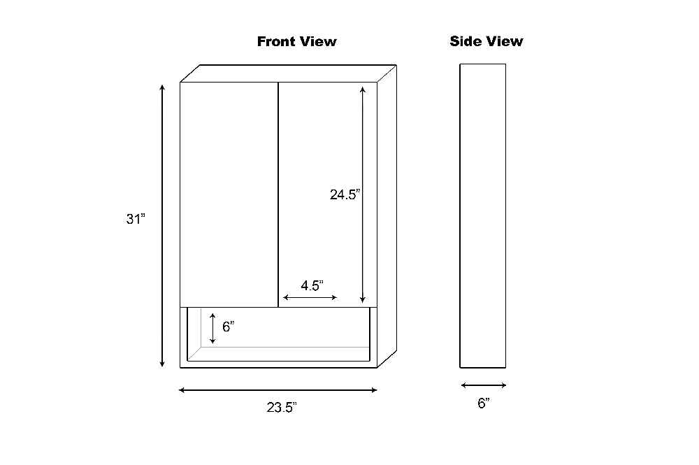 23.5-in. W 31-in. H Modern Plywood-Veneer Medicine Cabinet In White