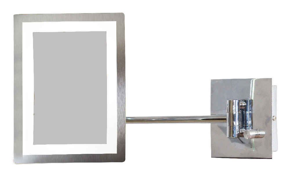 17.44-in. x 8.66-in. Stainless Steel Wall Mount Magnifying Mirror In Chrome