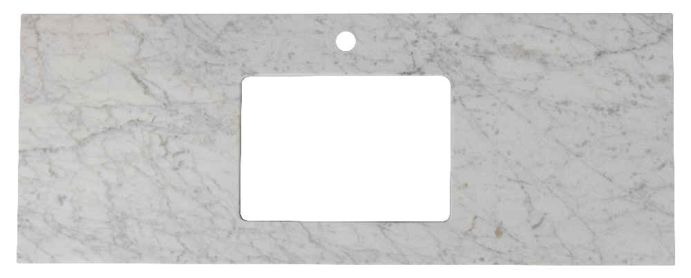 47.6-in. W 18.25-in. D Stone Top In Bianca Carara Color For 1 Hole Faucet
