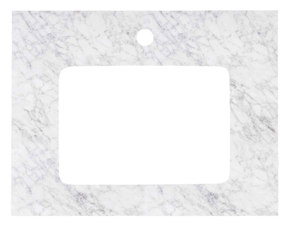 23.75-in. W 18.25-in. D Stone Top In Bianca Carara Color For 1 Hole Faucet