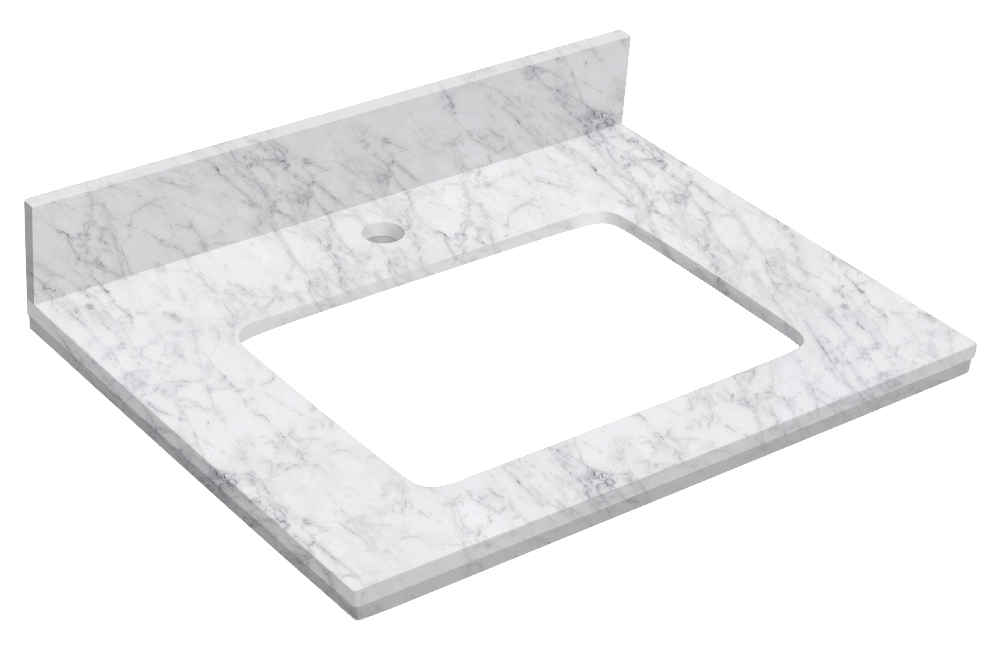 23.75-in. W  18.25-in. D Stone Top In Bianca Carara Color For 1 Hole Faucet