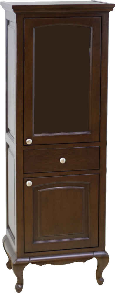 21.5-in. W 62.75-in. H Traditional Birch Wood-Veneer Linen Tower In Walnut