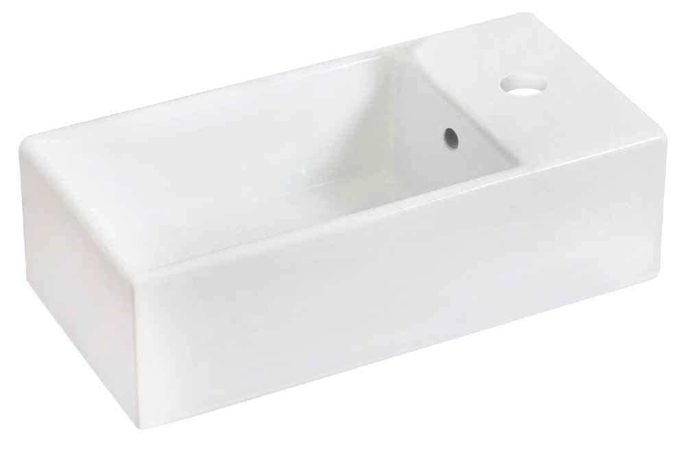 19.25-in. x 9.5-in. Rectangle Bathroom Vessel Sink White Enamel Glaze