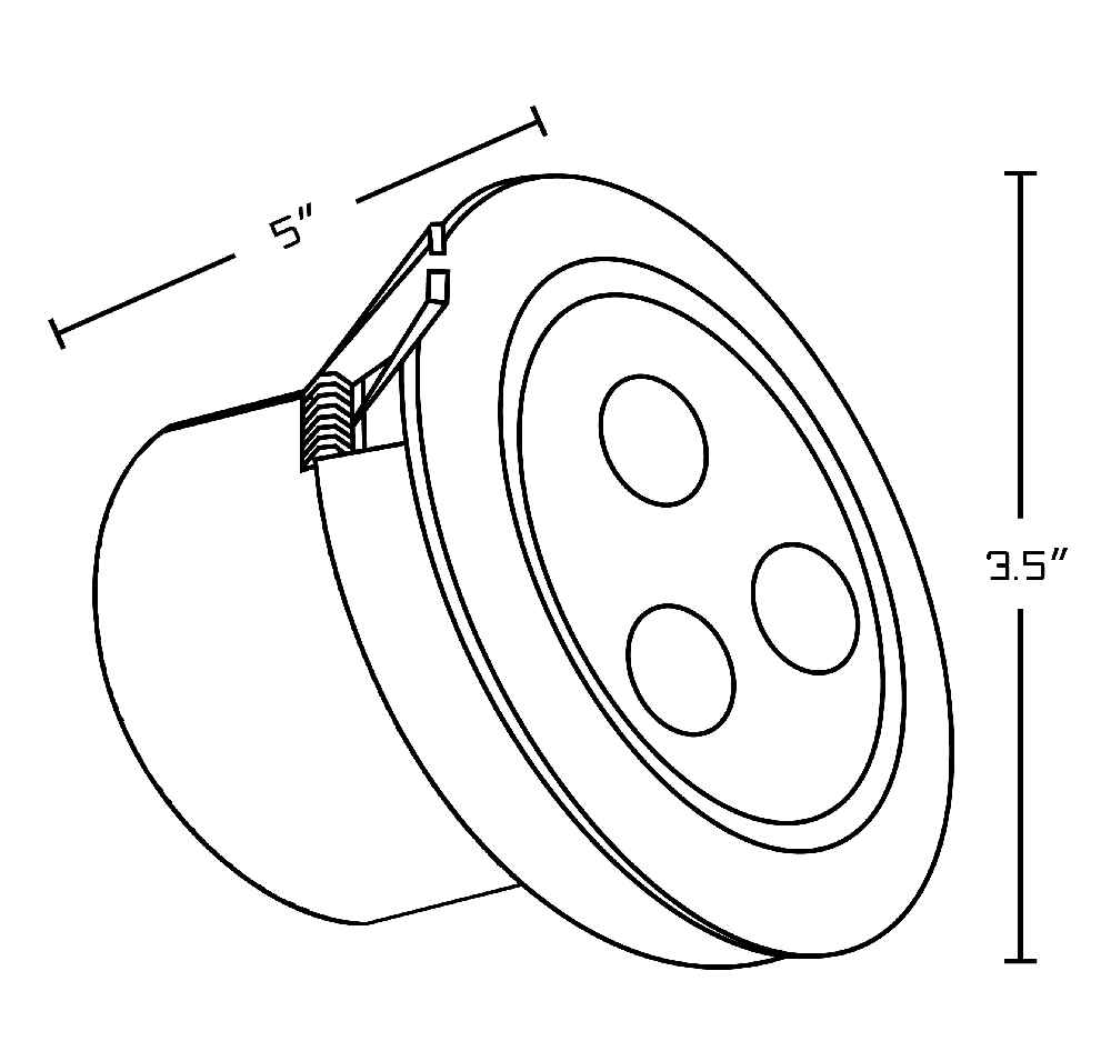 3.5-in. W Round Aluminum Semi-Recessed Pot Light In White Color