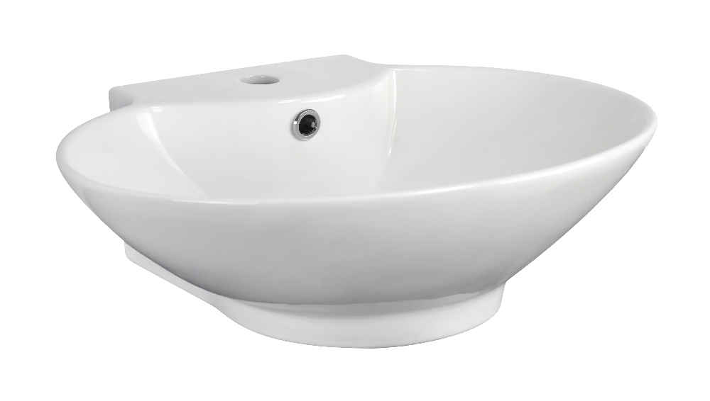22.75-in. x 17.25-in. Oval Bathroom Vessel Sink White Enamel Glaze