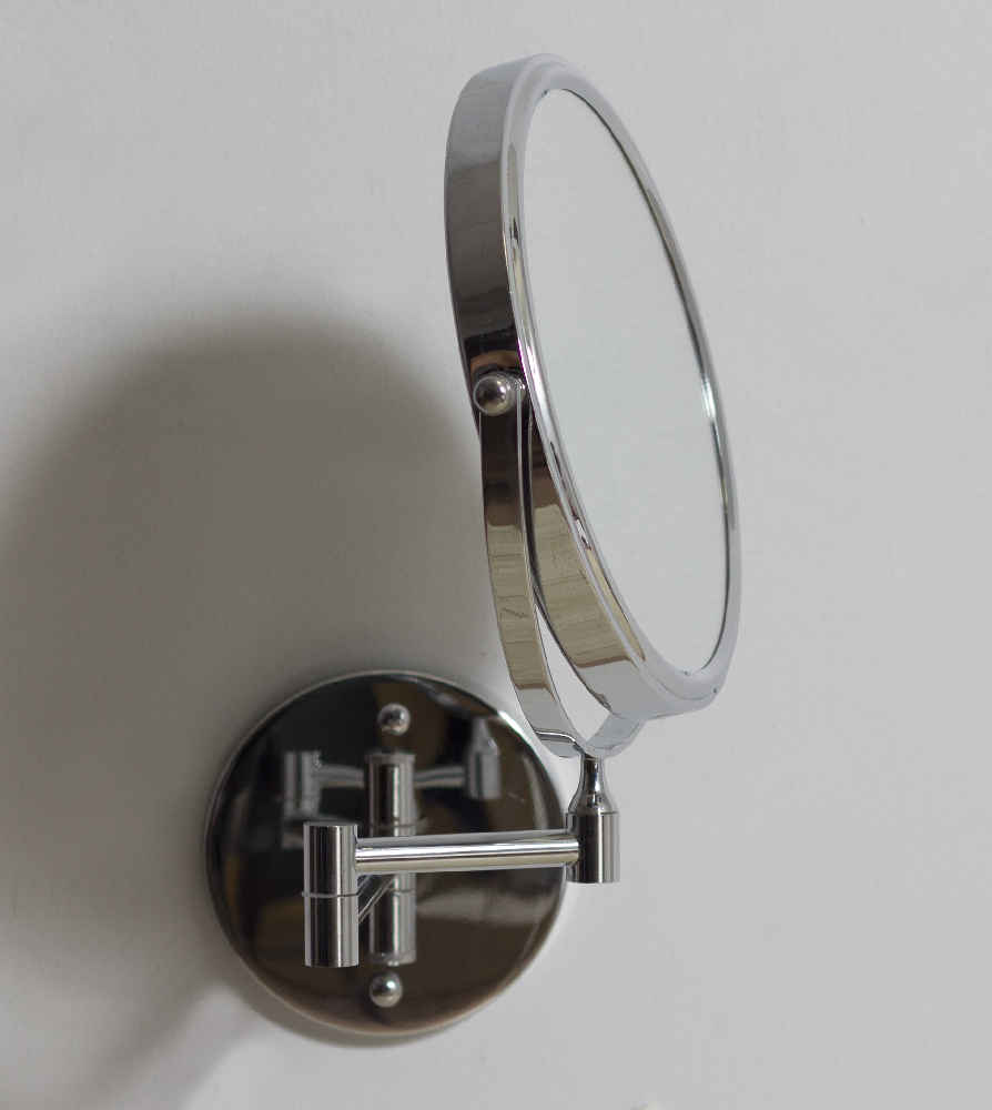 19.56-in. x 12.14-in. Stainless Steel Wall Mount Magnifying Mirror In Chrome