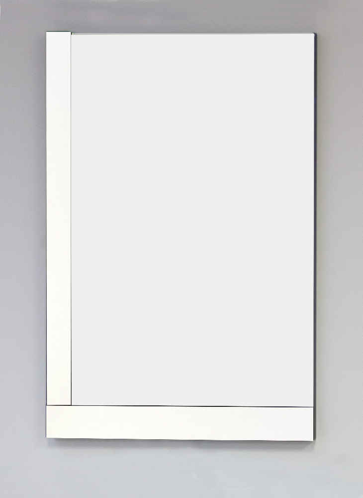 23.5-in. W 35.5-in. H Modern Plywood-Veneer Wood Mirror In White