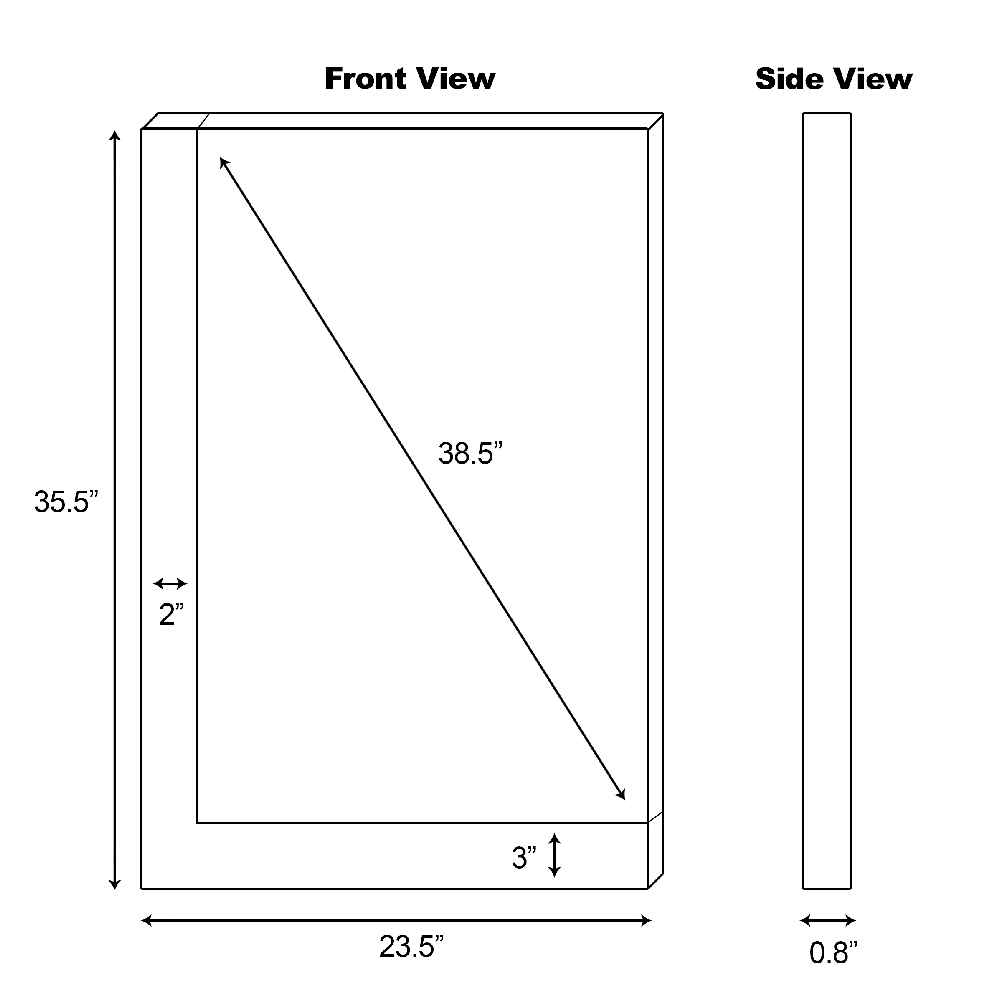 23.5-in. W 35.5-in. H Modern Plywood-Veneer Wood Mirror In White