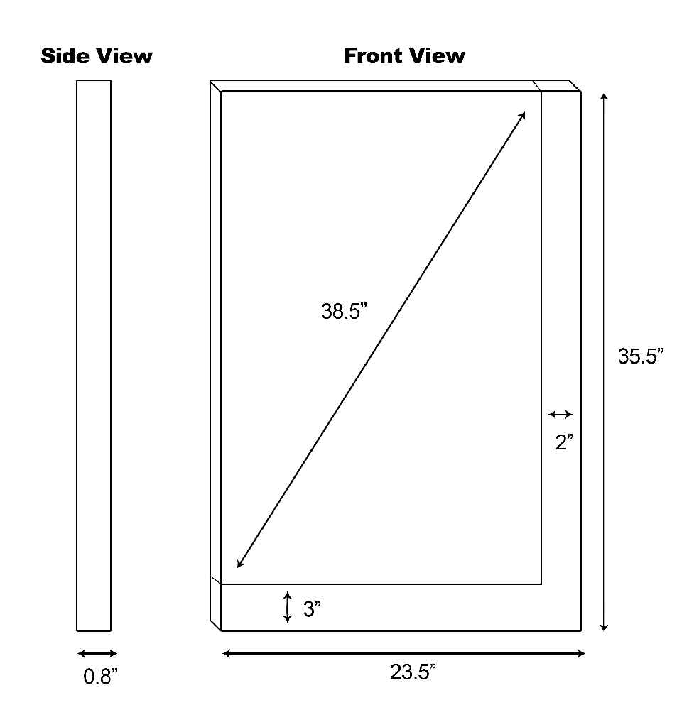 23.5-in. W 35.5-in. H Modern Plywood-Veneer Wood Mirror In White