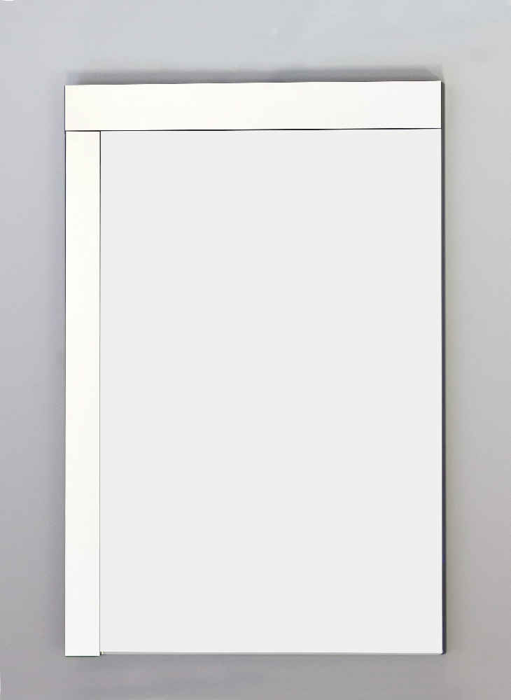 23.5-in. W 35.5-in. H Modern Plywood-Veneer Wood Mirror In White