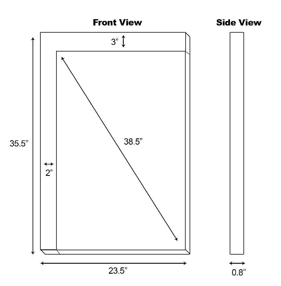 23.5-in. W 35.5-in. H Modern Plywood-Veneer Wood Mirror In White