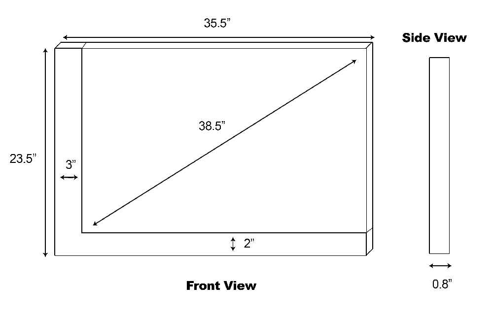 35.5-in. W 23.5-in. H Modern Plywood-Veneer Wood Mirror In White