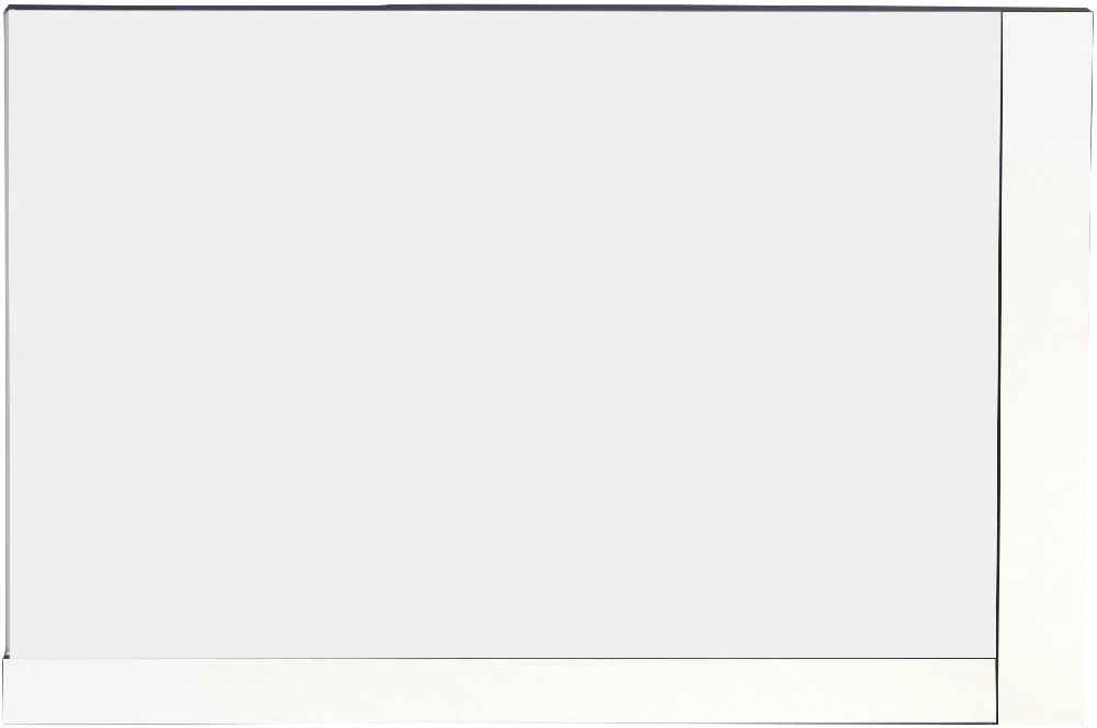 35.5-in. W 23.5-in. H Modern Plywood-Veneer Wood Mirror In White