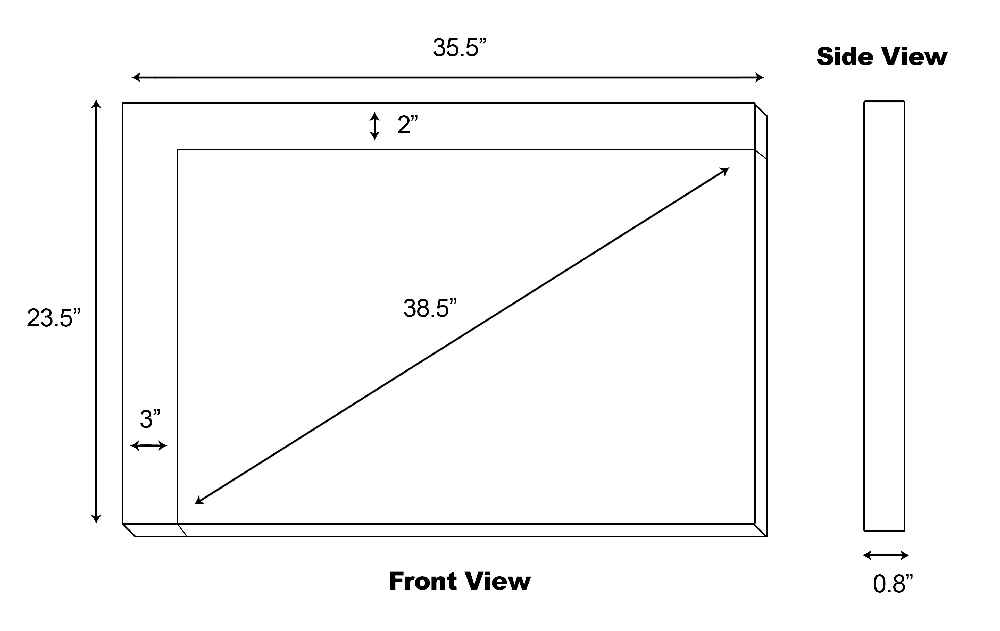 35.5-in. W 23.5-in. H Modern Plywood-Veneer Wood Mirror In White