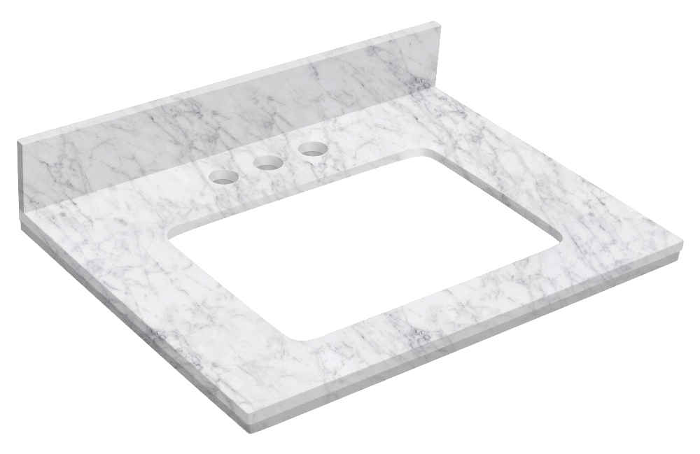 23.75-in. W  18.25-in. D Stone Top In Bianca Carara Color For 3H4-in. Faucet