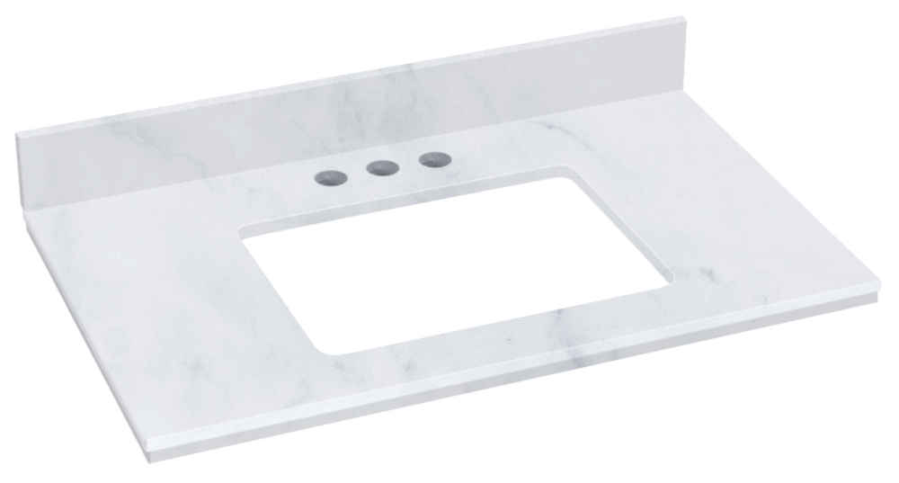 30.5-in. W  18.75-in. D Stone Top In Bianca Carara Color For 3H4-in. Faucet