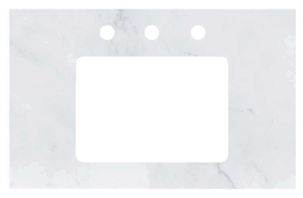 30.5-in. W 18.75-in. D Stone Top In Bianca Carara Color For 3H8-in. Faucet